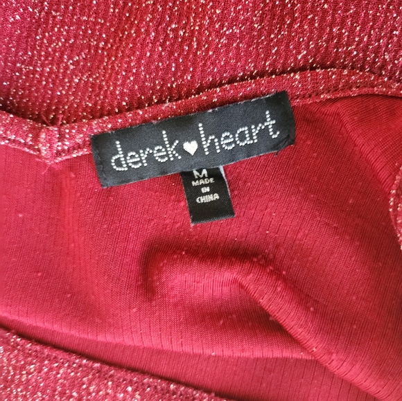 Sparkly Glitter Red Top Medium Bodysuit - Picture 3 of 5